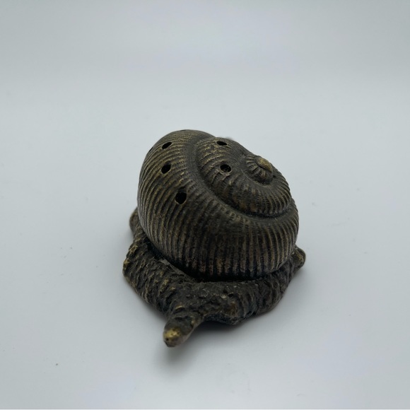 ANTIQUE TOOTHPICK DISPENSER ART DECO BRONZE SNAIL ORNAMENTED SCULPTURE 1920´S - Picture 3 of 10